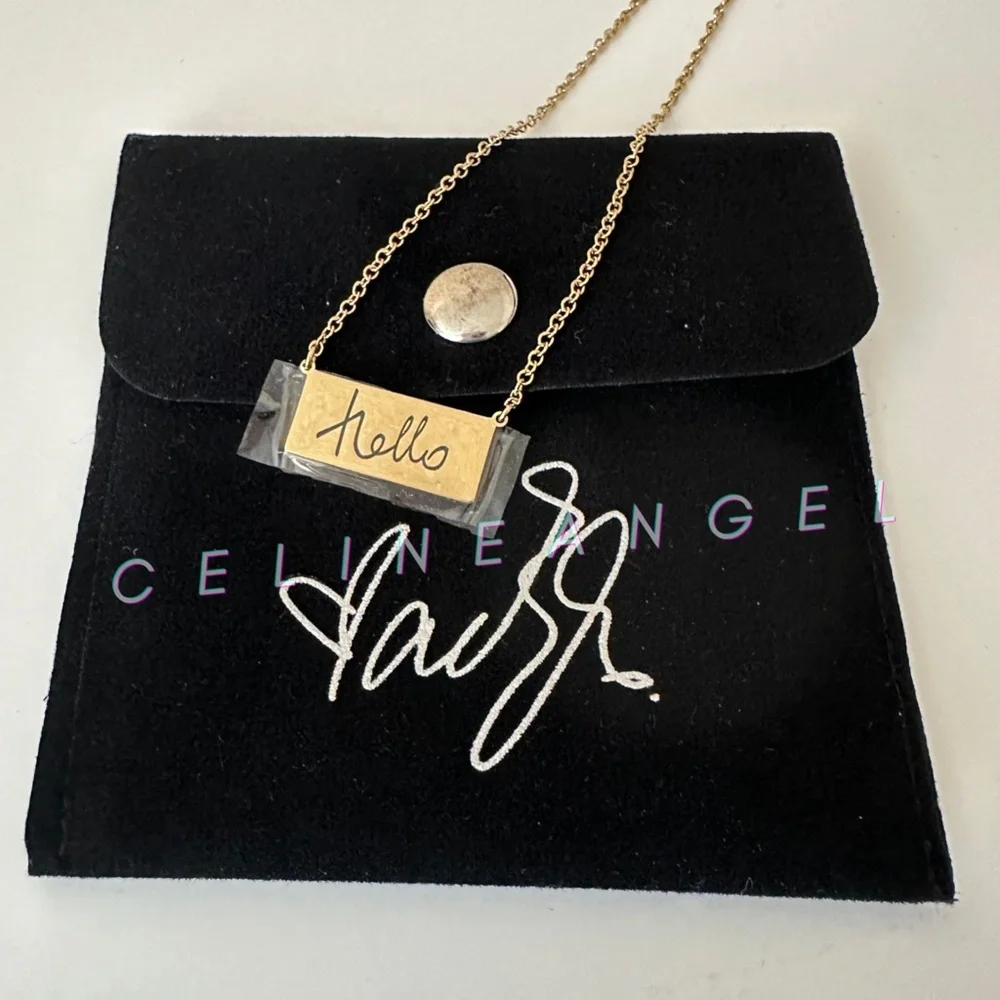 New Official Weekends with Adele Gold Hello Necklace Las Vegas